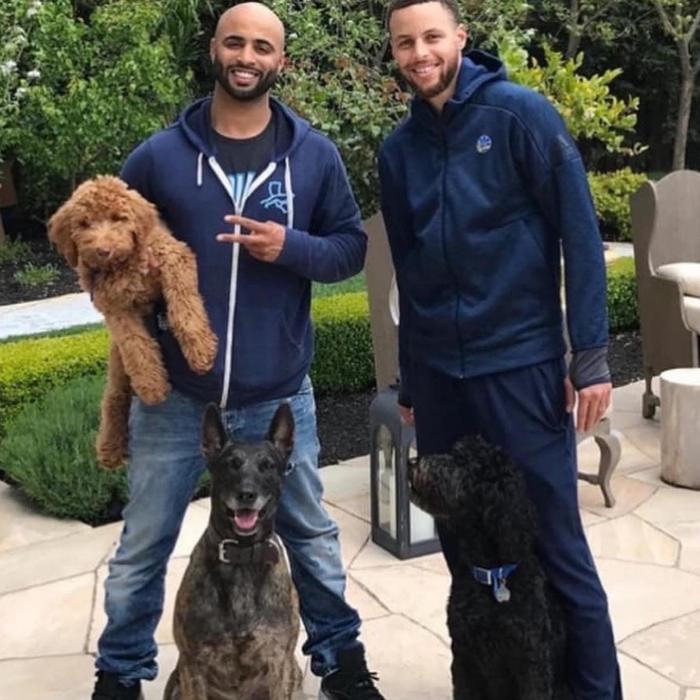 Jas Leverette with NBA champion Steph Curry